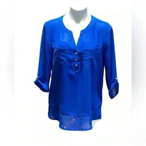 Express light weight blue sheer tunic size large